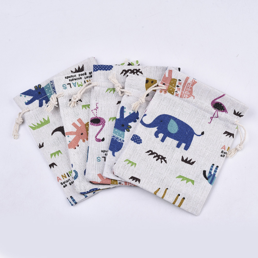 Pochette en polycoton, imprimé animal coloré, 13,7x10 cm
