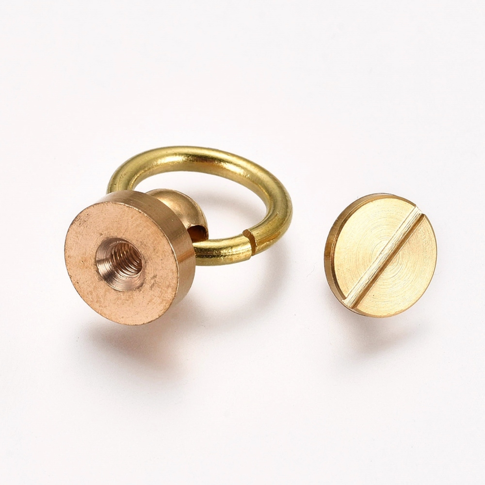 Poignée de tiroir en laiton doré pour boîte, ronde, diam 21mm, l'unité