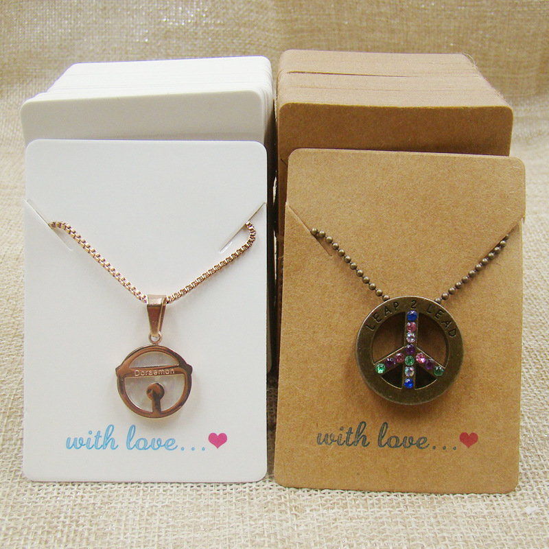Etiquettes  en carton, "with love", marron, 6.95x5x0.05cm x 10