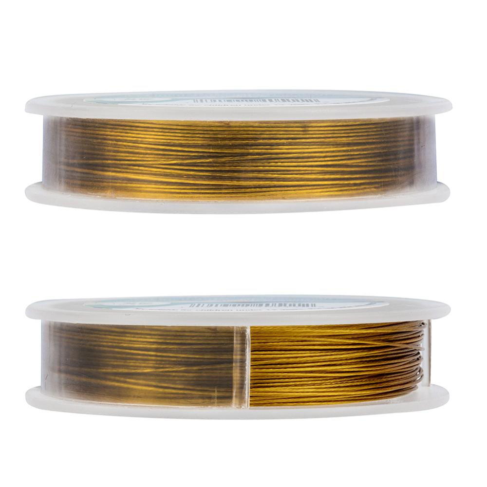 Câble INOX, revêtu de nylon, couleur or, 0.5mm, au mètre