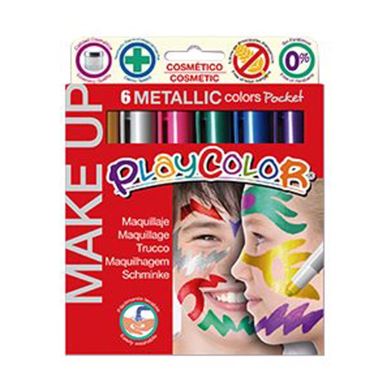 Boîte de 6 sticks de maquillage hypoallergénique, "pocket metallic", Playcolor