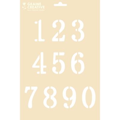 [226054] Pochoir décor chiffres, 0 à 9, hauteur des chiffres 6cm