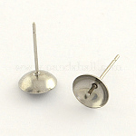 Puce d'oreille INOX argenté, 6mm, pin 0.7mm, la paire