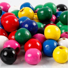 [TA0001] Sachet Perles en bois, plusieurs coloris, diam 12mm, trou 3mm, ~28 perles (Blanc)