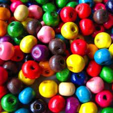 [Q03058] Sachet Perles en bois, plusieurs coloris, diam 8mm, trou 2mm, ~80 perles (Blanc)