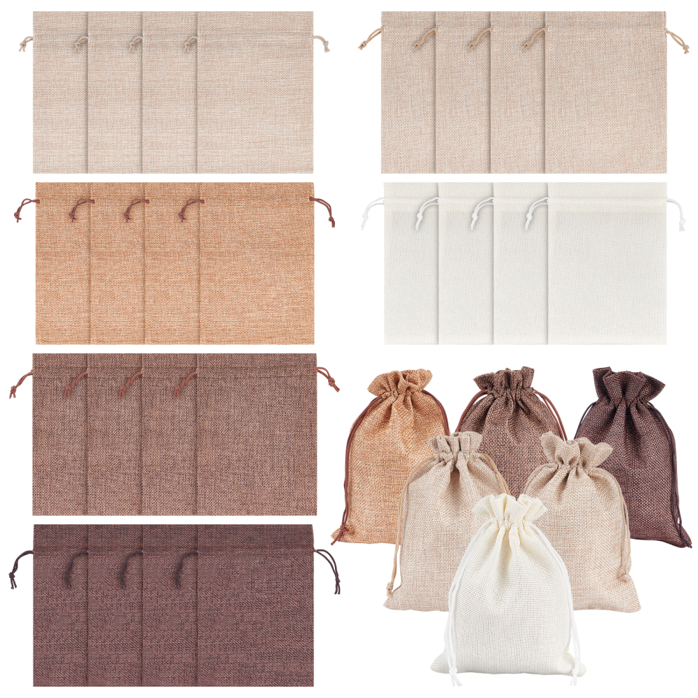 Calendrier de l'avent durable, 24 sacs en toile de jute 18x13cm aux coloris naturels