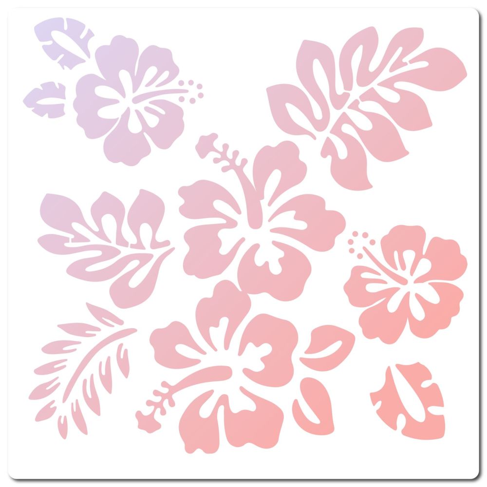 [DIY-WH0244-068] Pochoir format 30x30cm, hibiscus