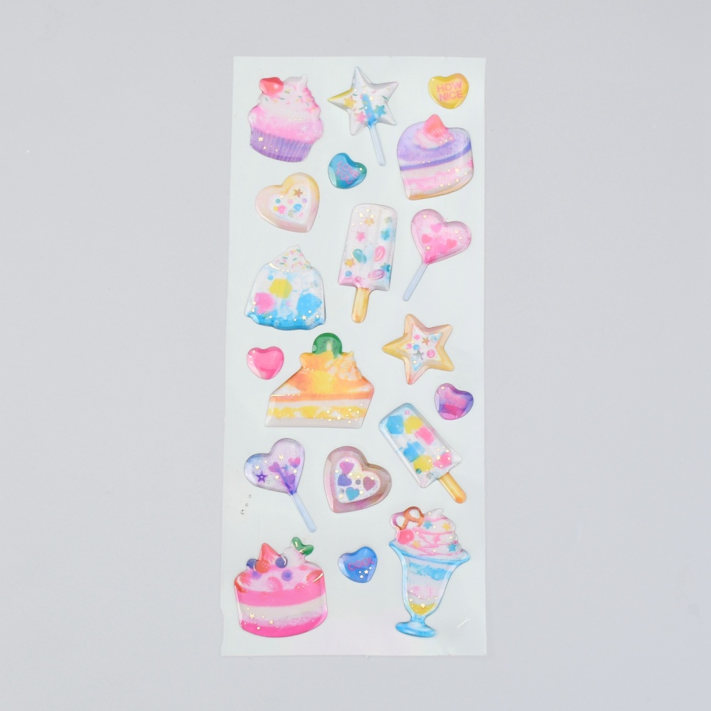 [531849 DIY-B009-02D] Stickers autocollants, la feuille d'env. 20 stickers en résine (Licorne)