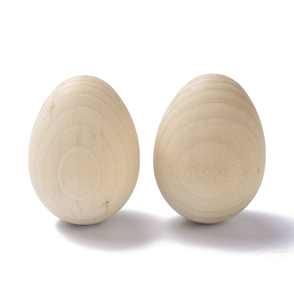 Oeuf en bois, plein, 6x4.4 cm