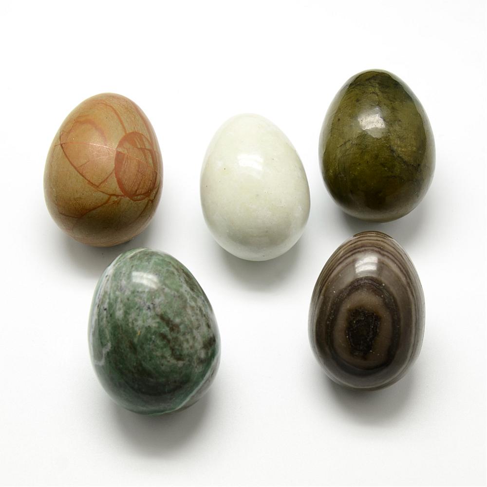 Oeuf en pierres naturelles, 48~51x35~38mm