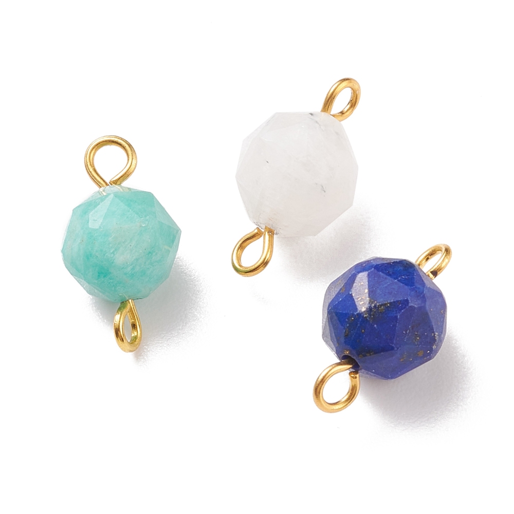 [PALLOY-JF01682] Estampes en pierres naturelles facettée 8mm, 15x8x8mm, trou 2mm