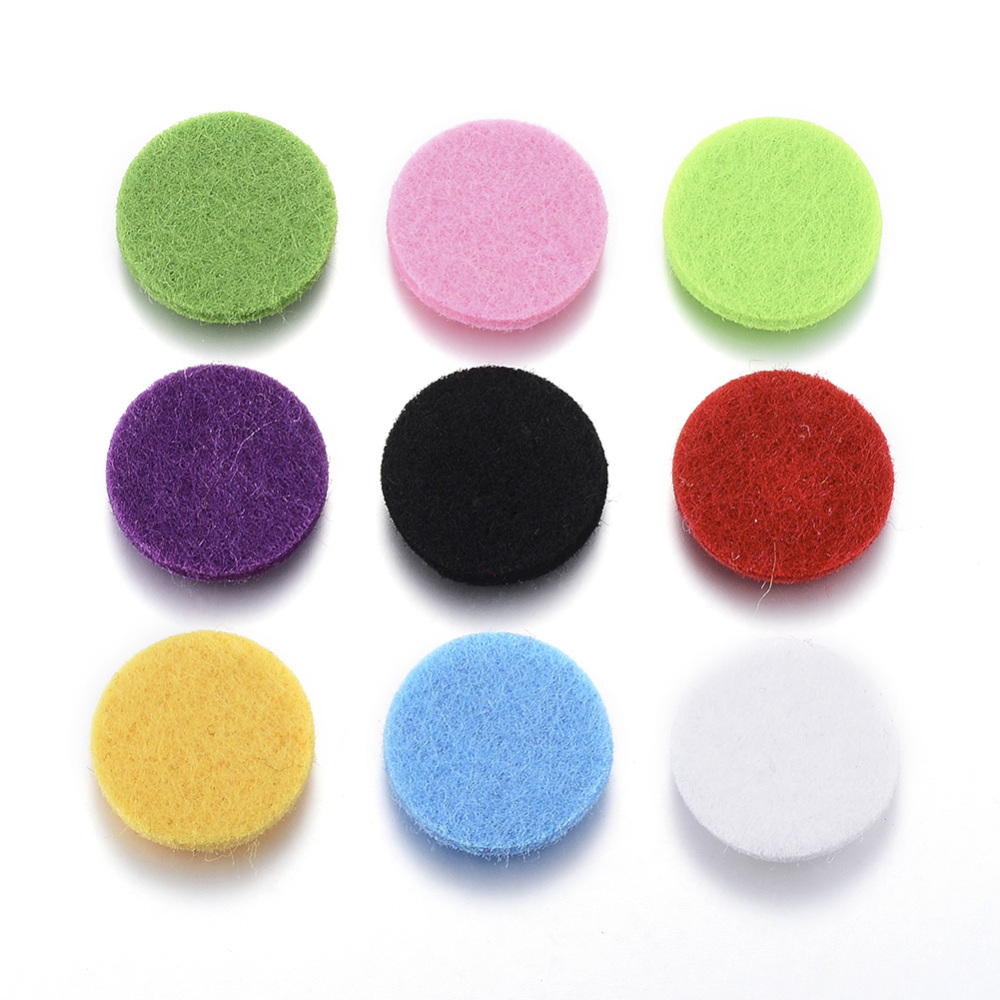 Coussinet pour diffuseur d'huiles et de parfums, plat rond, 22x3mm, coloris variés