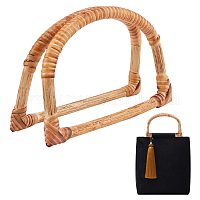Ensemble de 2 poignées de sac en rotin "forme D", 11.5x18.5cm, la paire