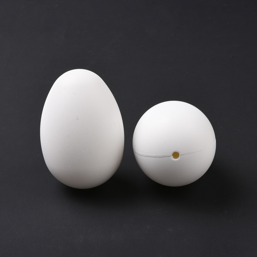 Oeufs en plastique, 59x40.5mm trou 3.5mm, BLANC, le sachet de 50