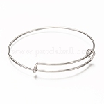 Bracelet INOX argenté réglable, 0,15x0,85cm, diamètre 6cm