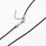 Collier en polyester ciré 2mm, avec fermoir inox, 40cm