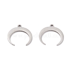 Pendentif INOX argenté, corne de lune, 14x14,5x1mm, trou 1,4mm, l'unité