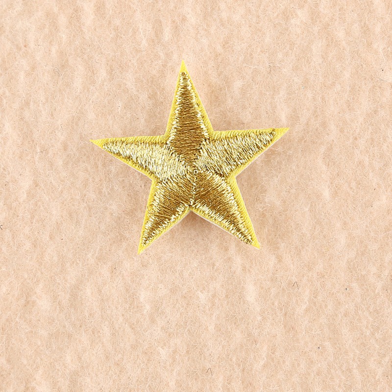 [X-DIY-F030-11-17] Patch thermocollant, étoile doré, 30x30mm, l'unité