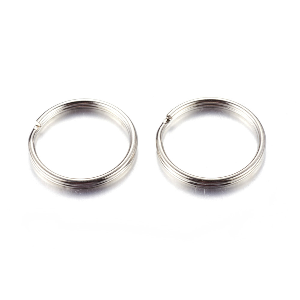 Anneau porte clé double, platine, diam 20mm, x100 pièces