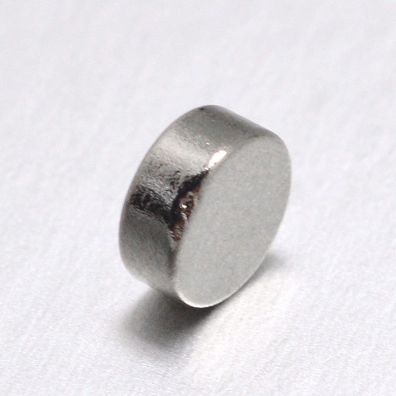 Aimants très puissants, couleur platine, ronds plats, 8x1,5mm, x20 pièces