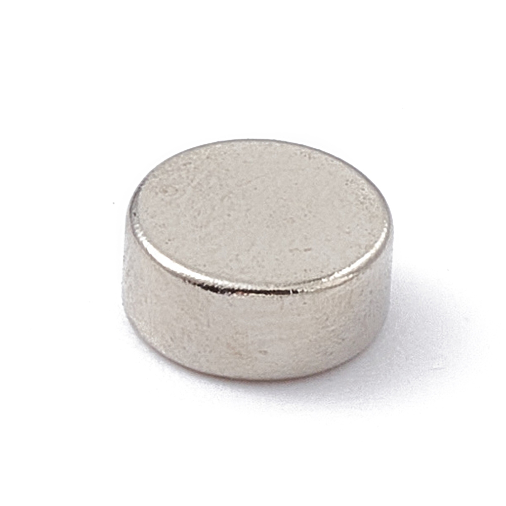 Aimants très puissants, couleur platine, ronds plats, 6x2,5mm, x20 pièces