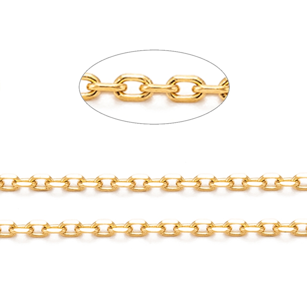 [CHS-H009-02G] Chaîne INOX doré, placage ionique, 2x1,2x0,4mm, x20 mètres