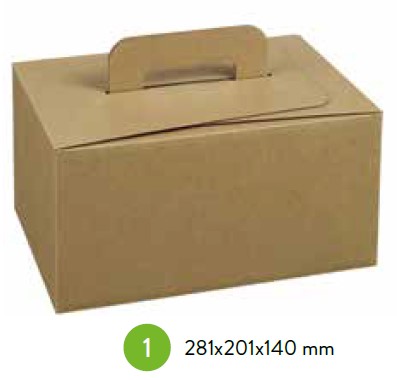 Panier/boîte en carton, refermable, rectangulaire, de qualité alimentaire