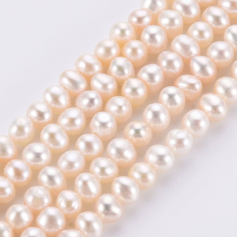 [PEAR-R063-07A] Perle de Culture d'eau douce, naturelle, blanche, 3x3mm, trou 0.8mm