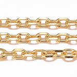 Chaîne en INOX doré, placage ionique, soudé ovale 2.5x1.8x0.5mm x10 mètres