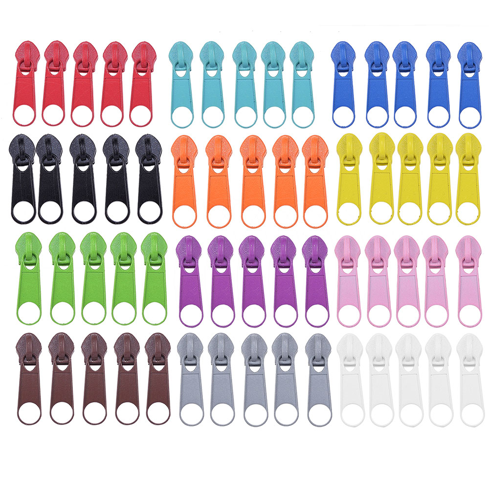 Fermeture éclair/zip, tirette seule, 22x7.5x1mm, coloris variés