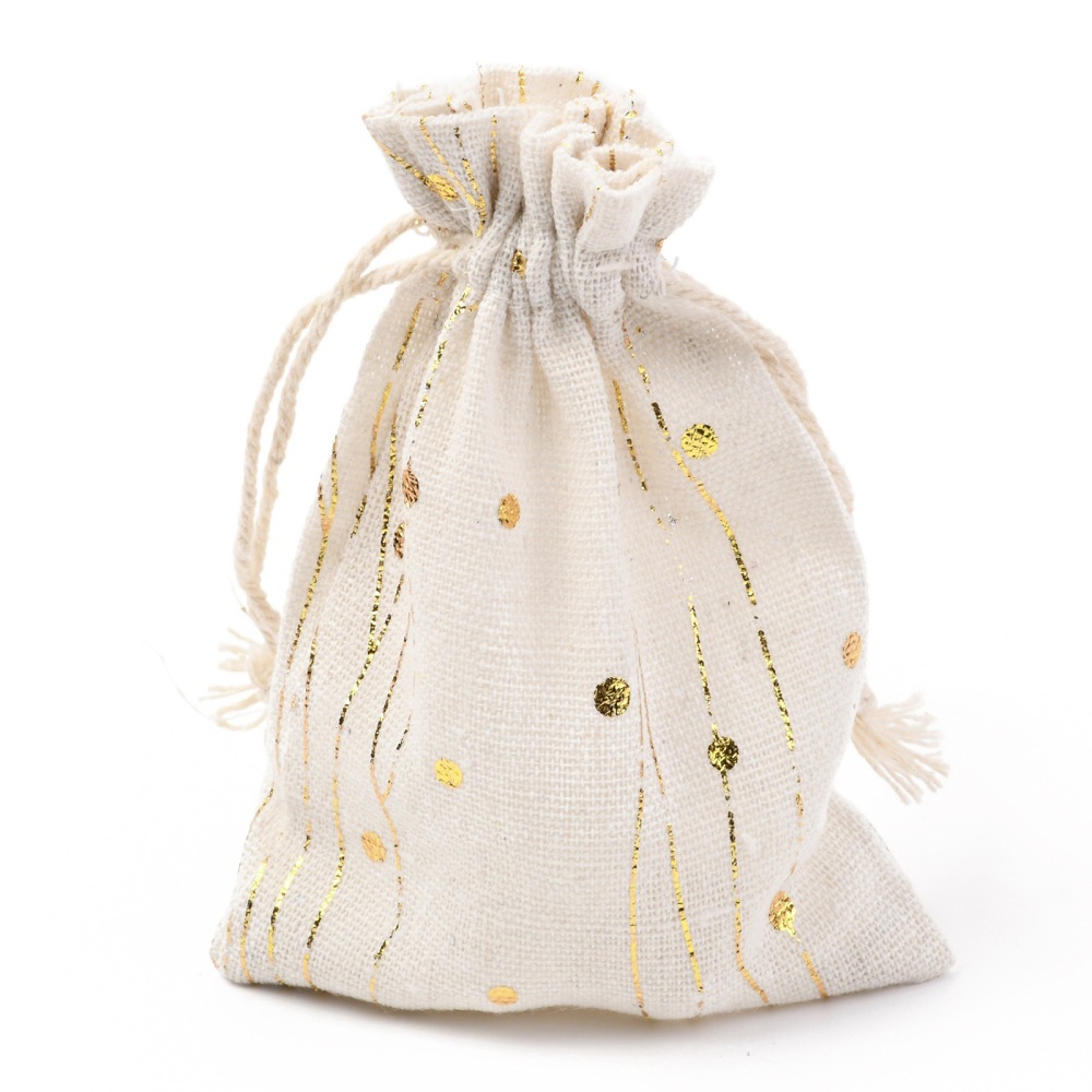 Pochette en polycoton, thème éclats dorés, 14x10 cm