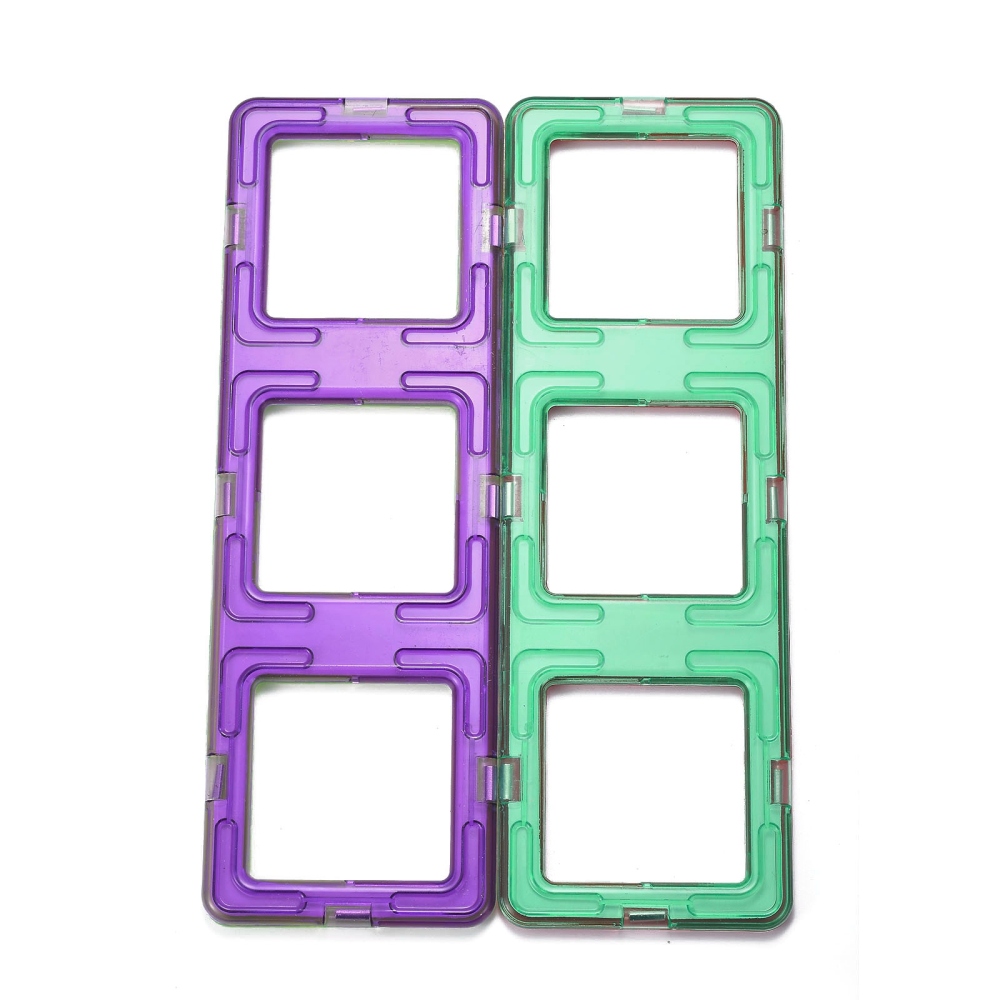 Blocs de construction magnétiques Montessori, coloris assortis, rectangles 193x65x5mm