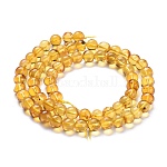 Pierre Ambre, naturelle, ronde, 4mm trou 0.6mm