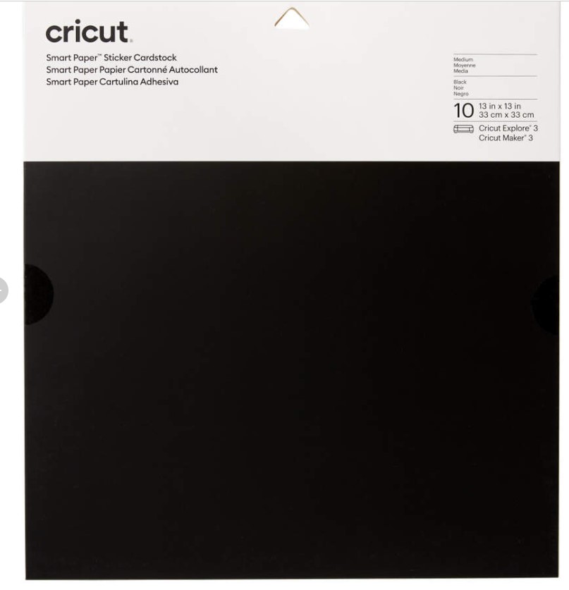 [2008316] CRICUT - PAPIER CARTONNÉ AUTOCOLLANT SMART PAPER NOIR 10F-33X33CM
