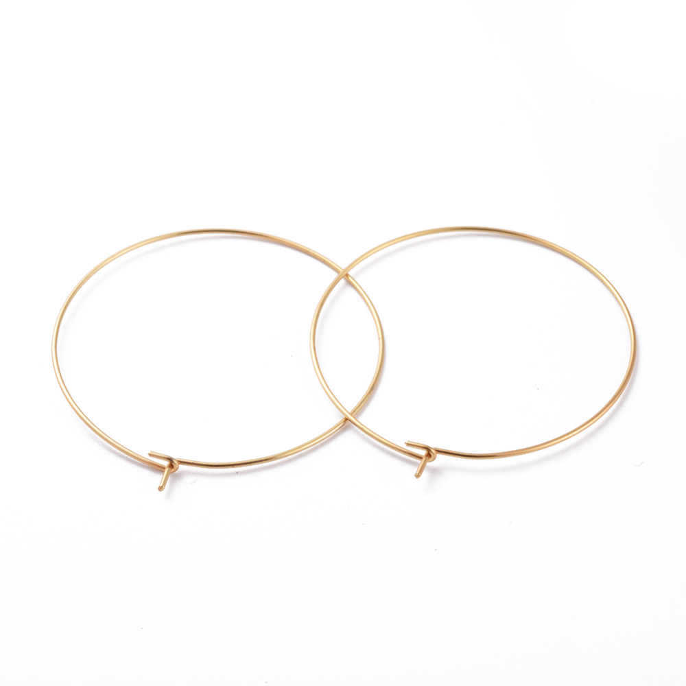 [STAS-J025-01E-G] Boucle d'oreille créole INOX doré, plaqué or 18k, 35x0,7mm, l'unité