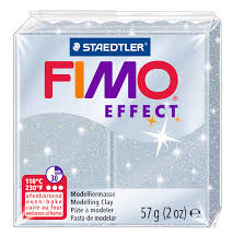 Fimo soft, glitter silver 812, 57gr