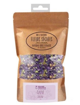 [200218] Fleurs séchées 100% naturelles pour la décoration, "mauve", 10g
