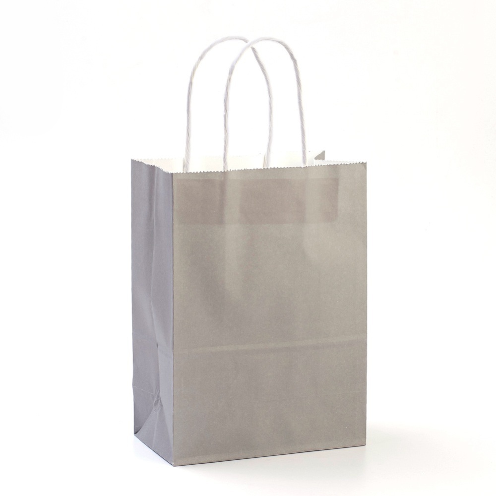 Sac cadeau en papier argenté, 27x21x11cm
