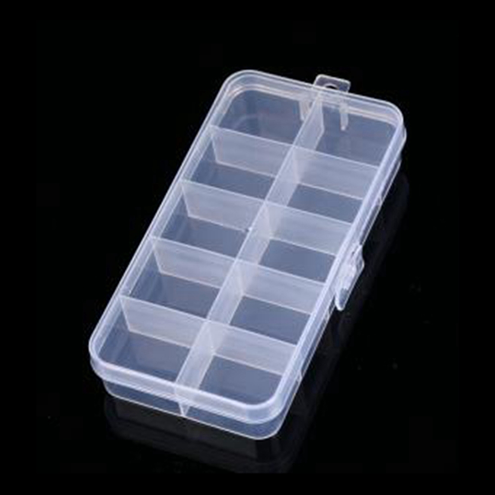 [CON-YW0001-52] Boîte  plastique de rangement 10 compartiments non amovibles 6,5x12,7x2,1cm