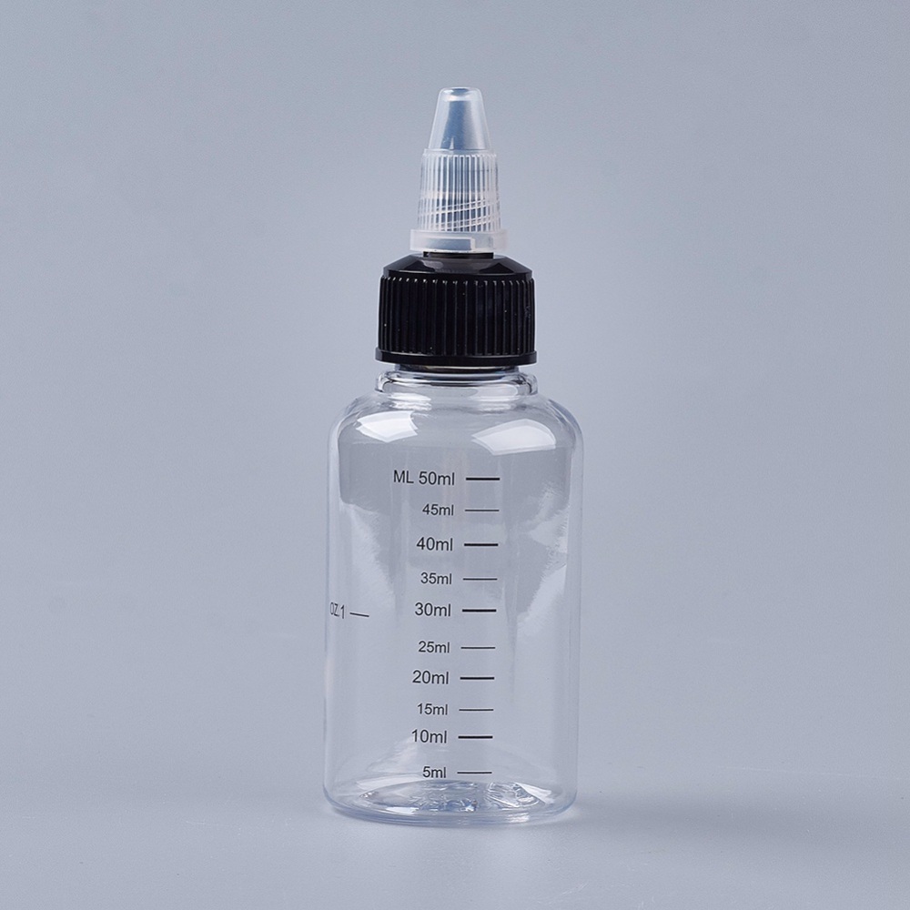Bouteille en plastique clair, graduée, 60ml, unité