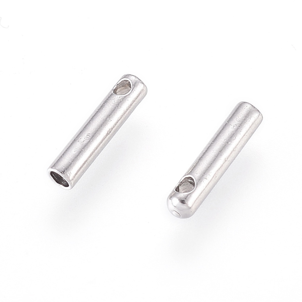 [X-STAS-F232-01A-P] Embout de cordon, INOX argenté, 7x1,6mm, trou: 0,6mm, diamètre intérieur: 1mm