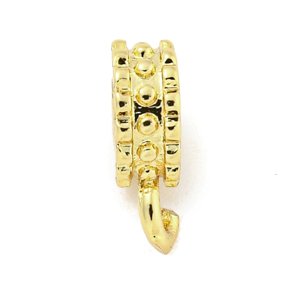 Bélière en laiton avec passant, doré, plaqué or 18k, 9,5x6,5x3mm, trou 1,4mm