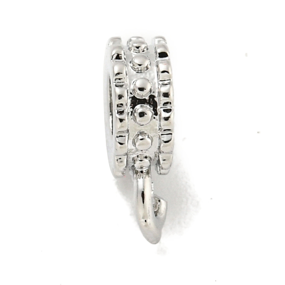 Bélière en laiton avec passant, argenté, 9,5x6,5x3mm, trou 1,4mm