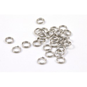 Anneau double INOX argenté, 4mm, x 10 unités