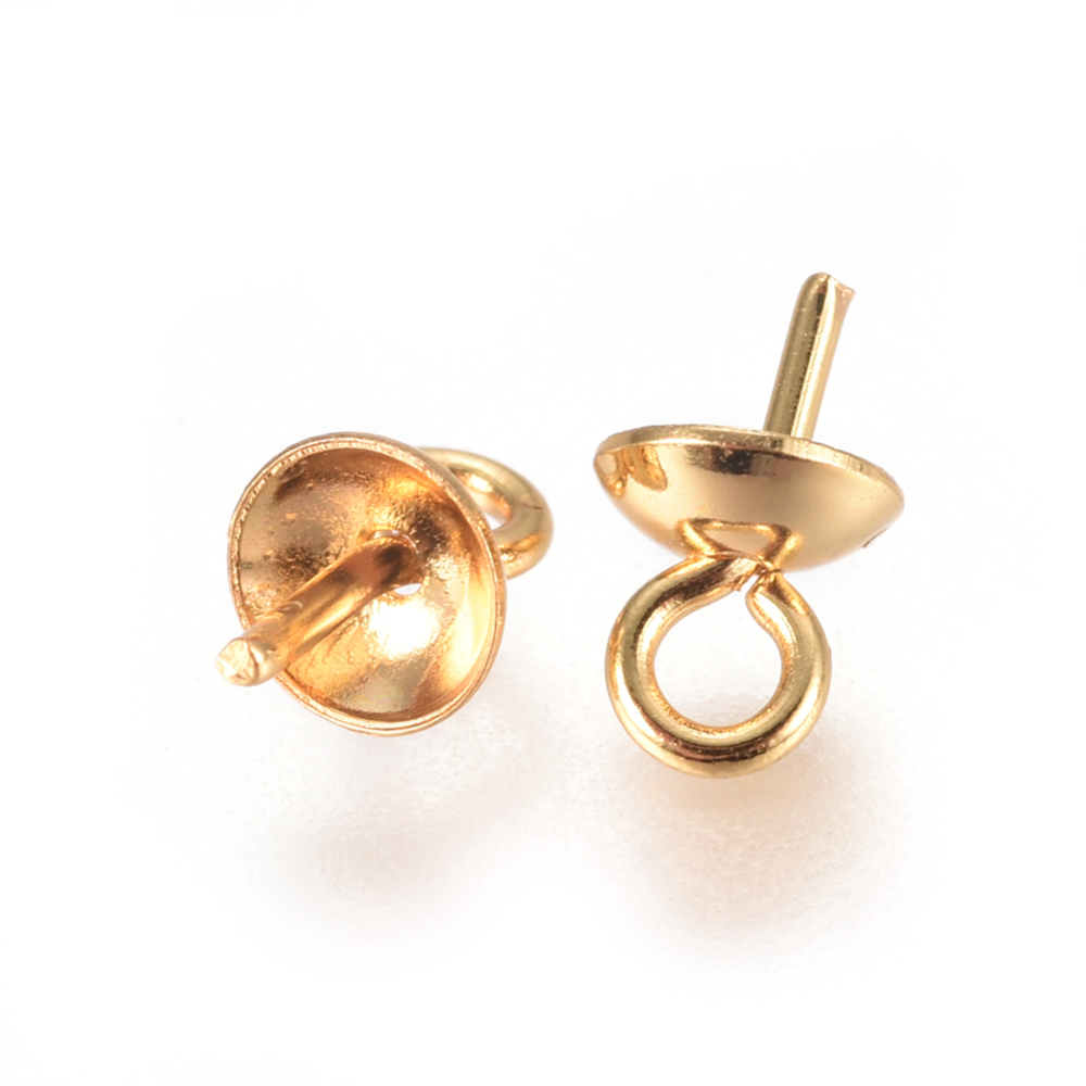 Prob stock - Bélière INOX doré, piton à bord, 7x4mm, trou 1,6mm, pin 0,6, à l'unité