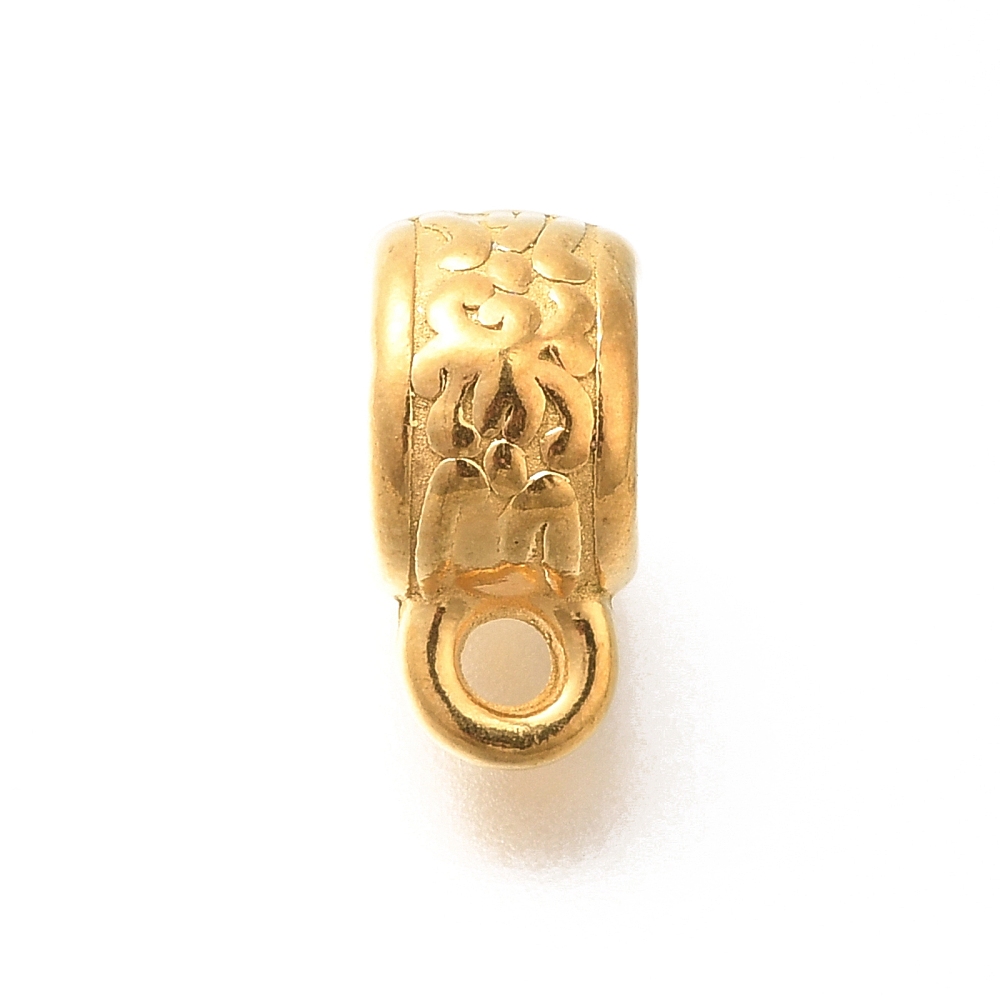 Cache noeud INOX doré, placage ionique, plaqué or 18k, 11,5x5,5x8,5mm, trou 2mm