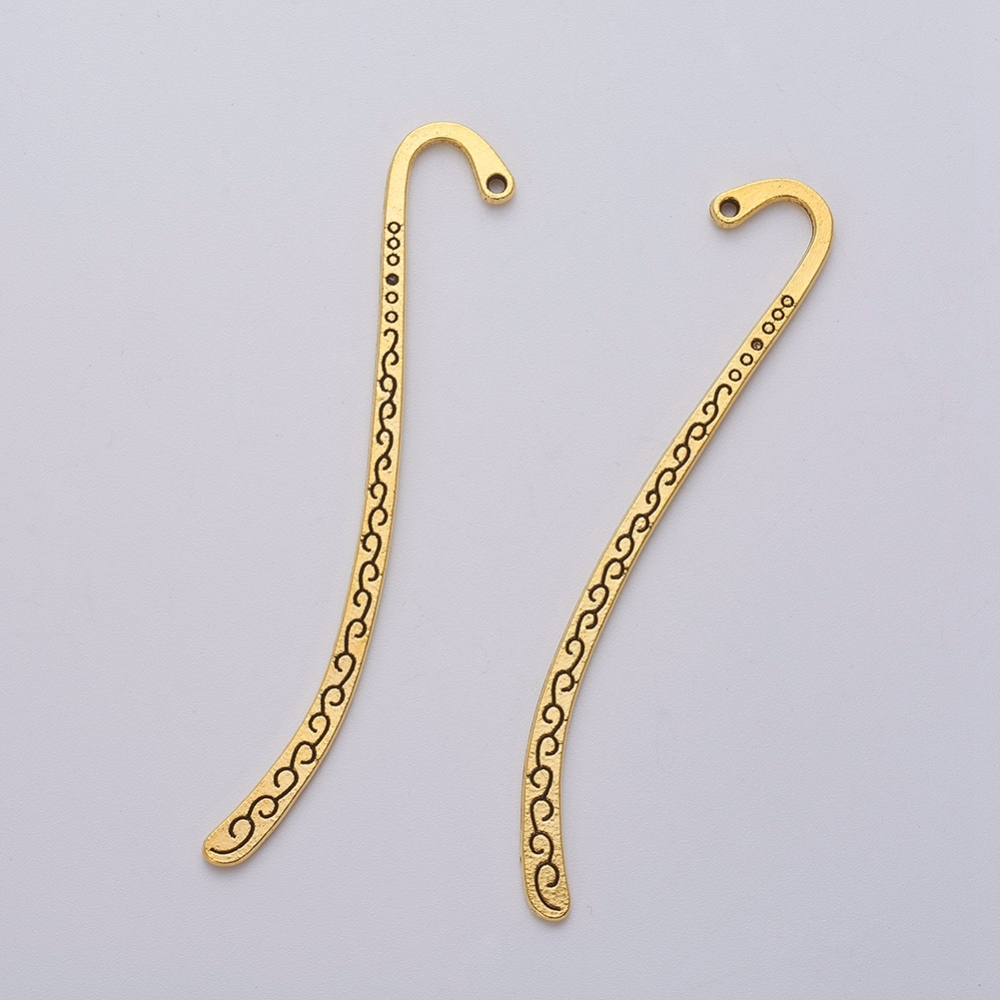 [X-K092Z032] Marque-page en laiton argent antique, de style tibétain, 84x13x2mm, Trou: 1.4mm