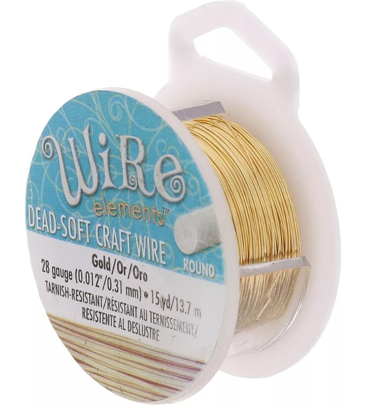 Fil de cuivre Craft Wire souple, doré anti-ternissement, diam 0.31mm, 13.7m