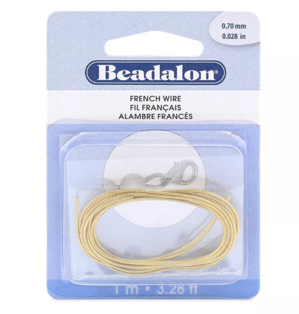 Cannetille French Wire, doré, diam 0.8mm, 1m
