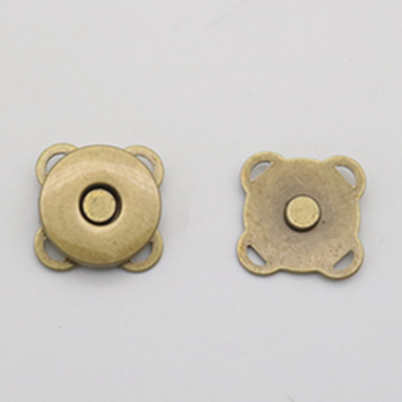 Fermoir aimanté à coudre, couleur bronze, 15mm
